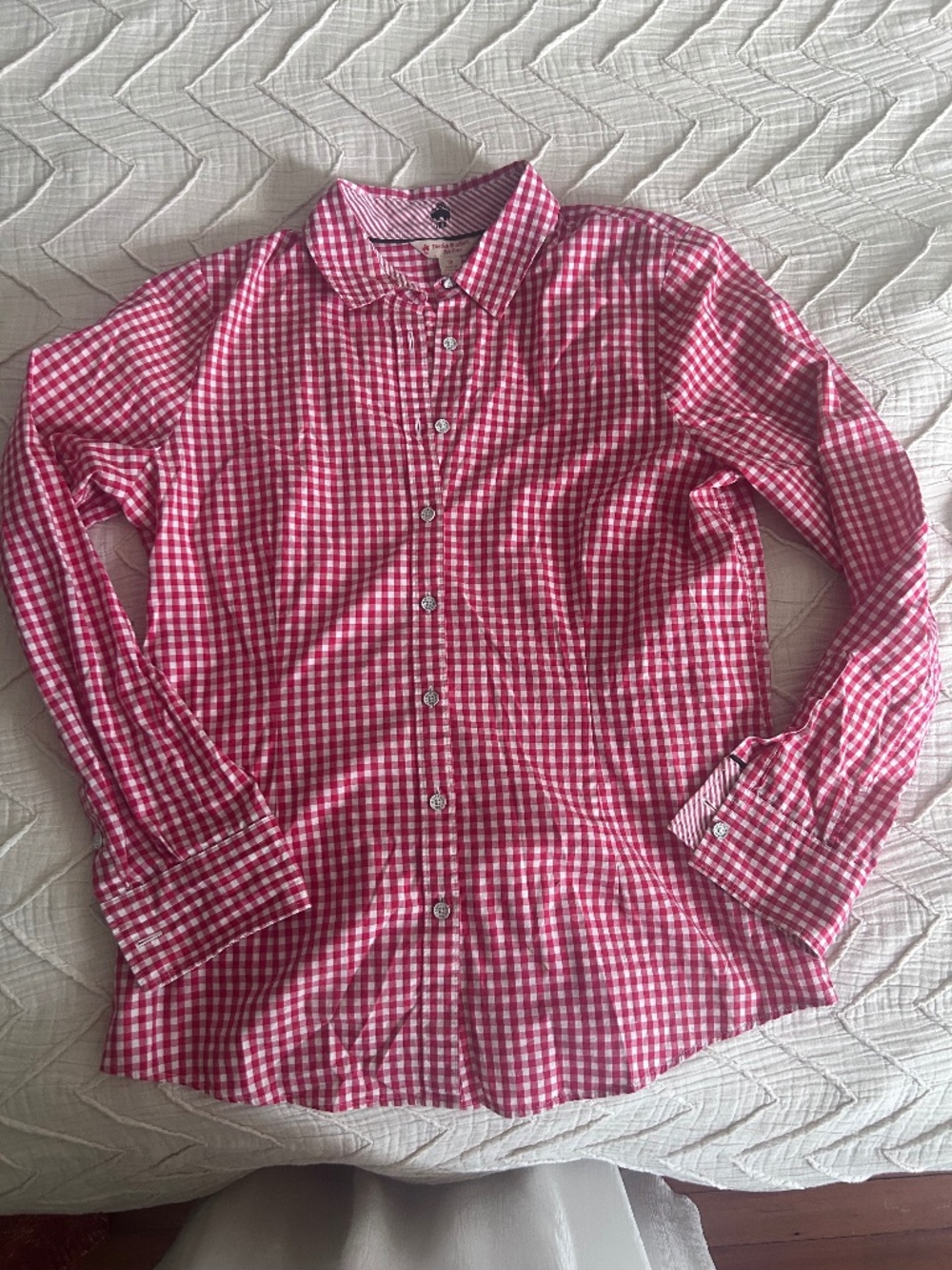 Womens Brooks Brothers Red Gingham Button-Down β 10